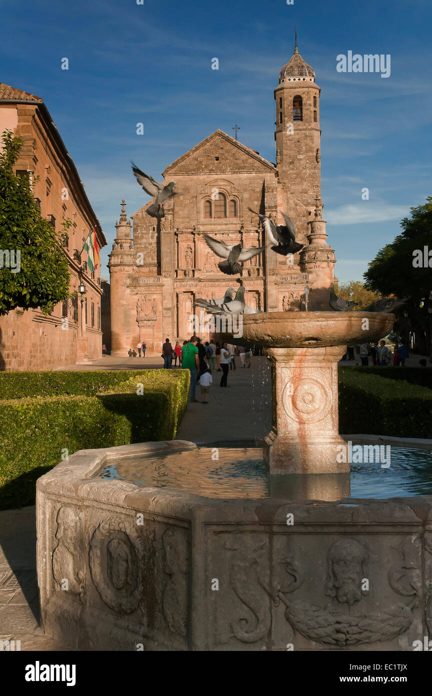 Vazquez de Molina square and The Salvador Chapel, Ubeda, Jaen province, Region of Andalusia, Spain, Europe Stock Photo