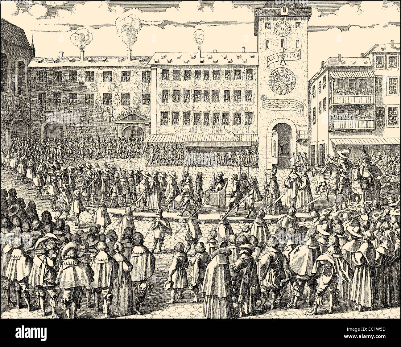 1612, The coronation of Emperor Matthias, 1557 - 1619, Frankfurt, Germany Stock Photo