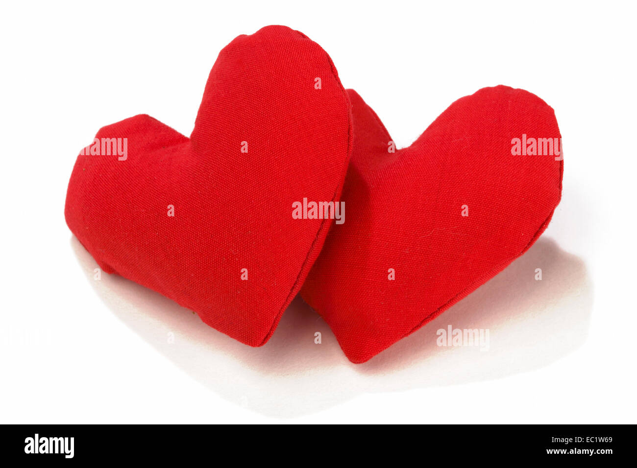 Valentines day fabric hearts isolated on white background Stock Photo ...