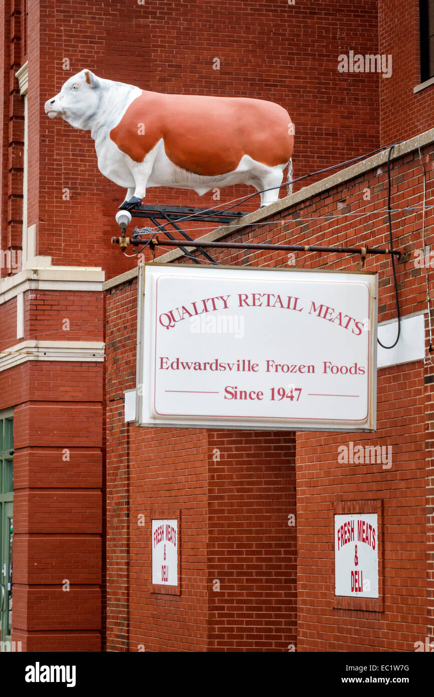 Illinois Edwardsville,Main Street,historic highway Route 66,sign