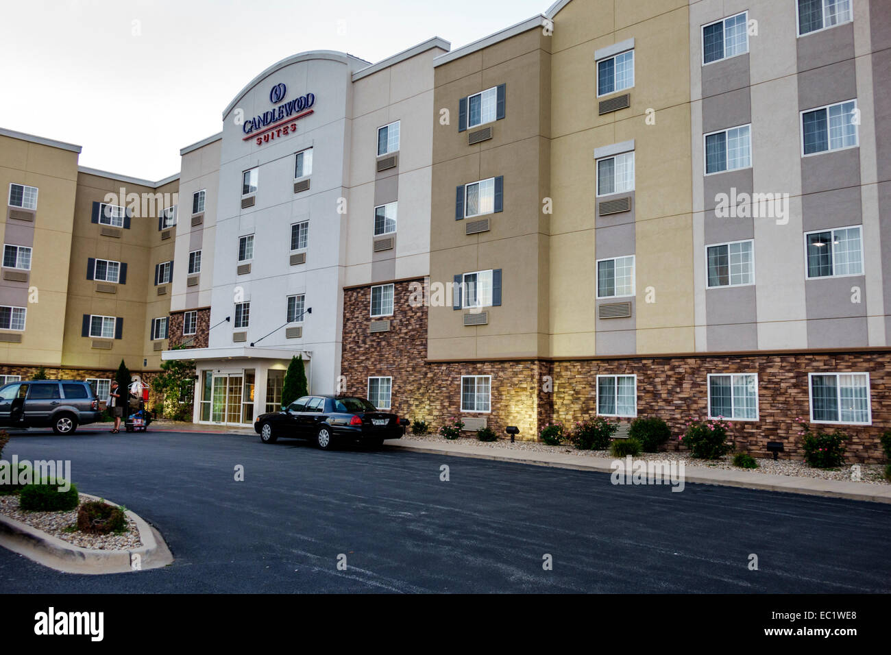 Springfield Illinois,Candlewood Suites,motel,hotel,front,entrance,exterior,IL140902110 Stock Photo