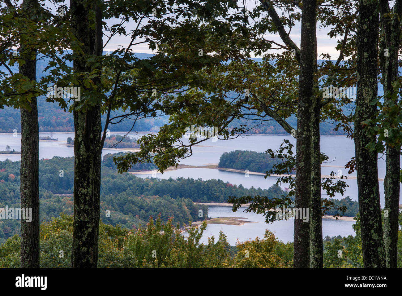 The Quabbin Reservoir from New Salem Overloook Stock Photo