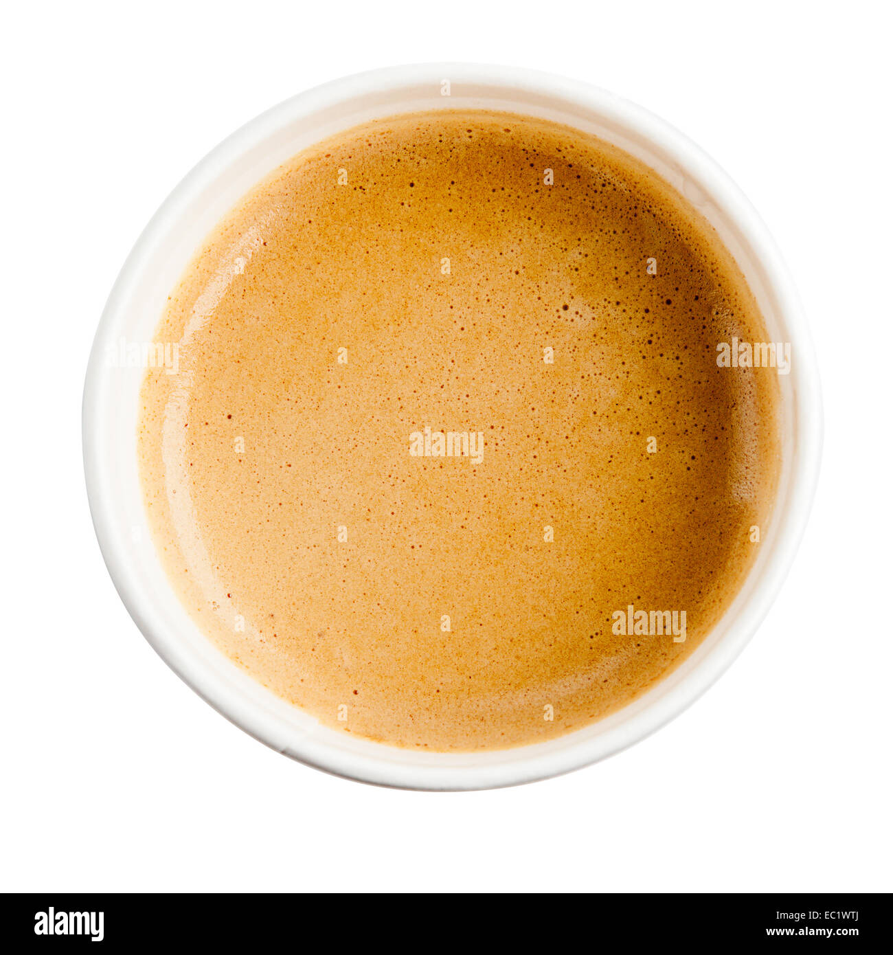 coffee foam in a disposable cup Stock Photo