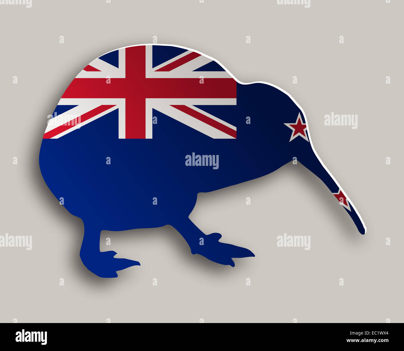 Kiwi bird new zealand flag hi-res stock photography and images - Alamy