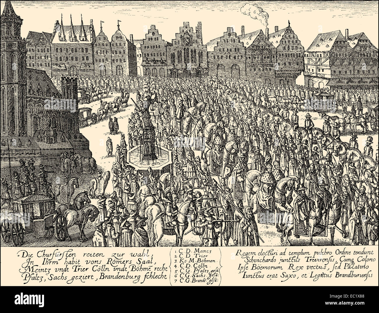 1619, The coronation of Ferdinand II, 1578 - 1637, Holy Roman Emperor, Stock Photo