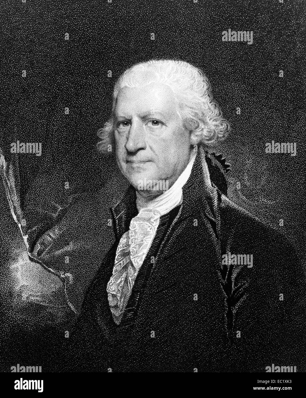 Edward Shippen, IV (1729-1806) on engraving from 1834. Lawyer, judge and government official. Stock Photo