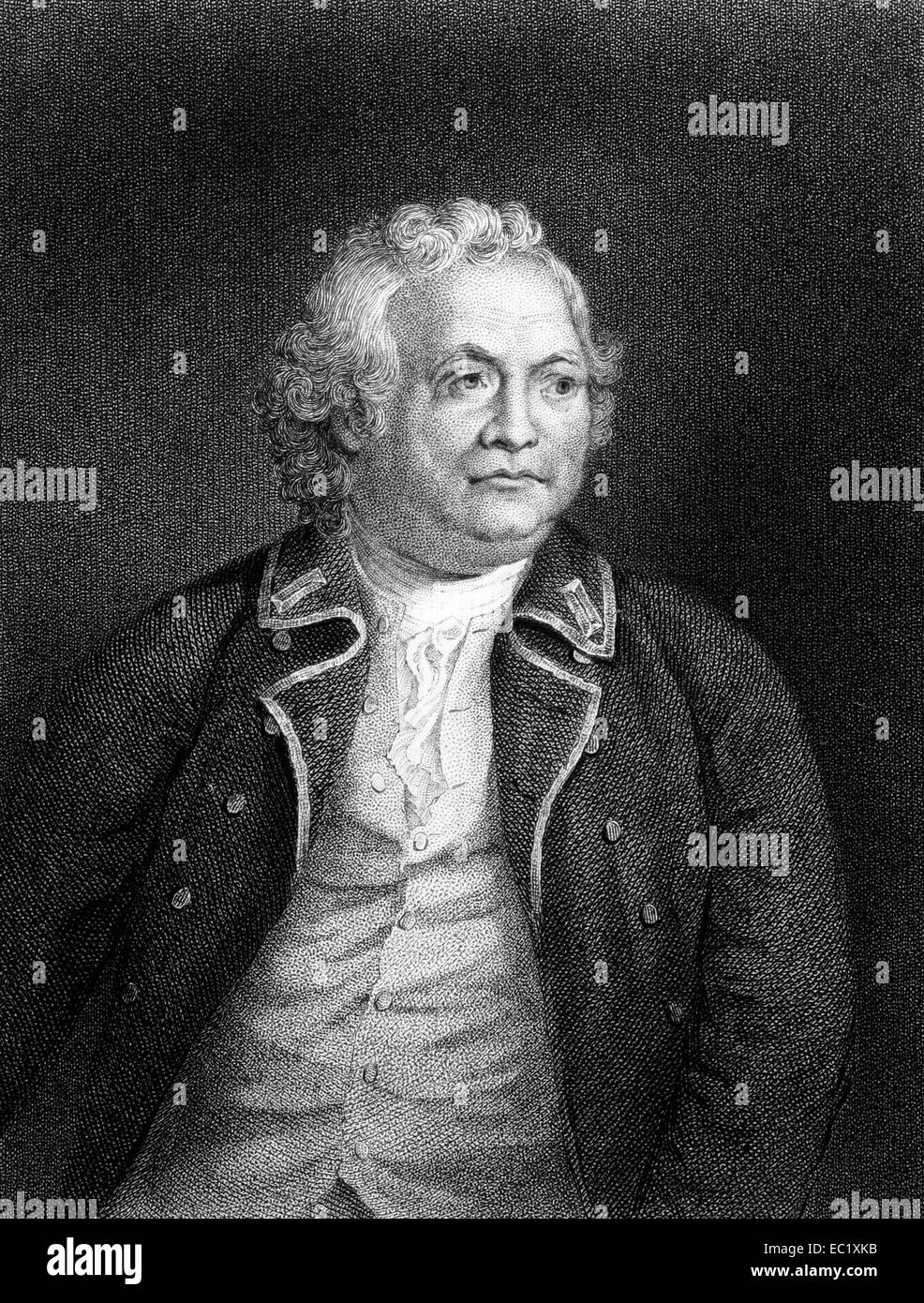 Israel Putnam (1718-1790) on engraving from 1834. American army general officer and Freemason. Stock Photo