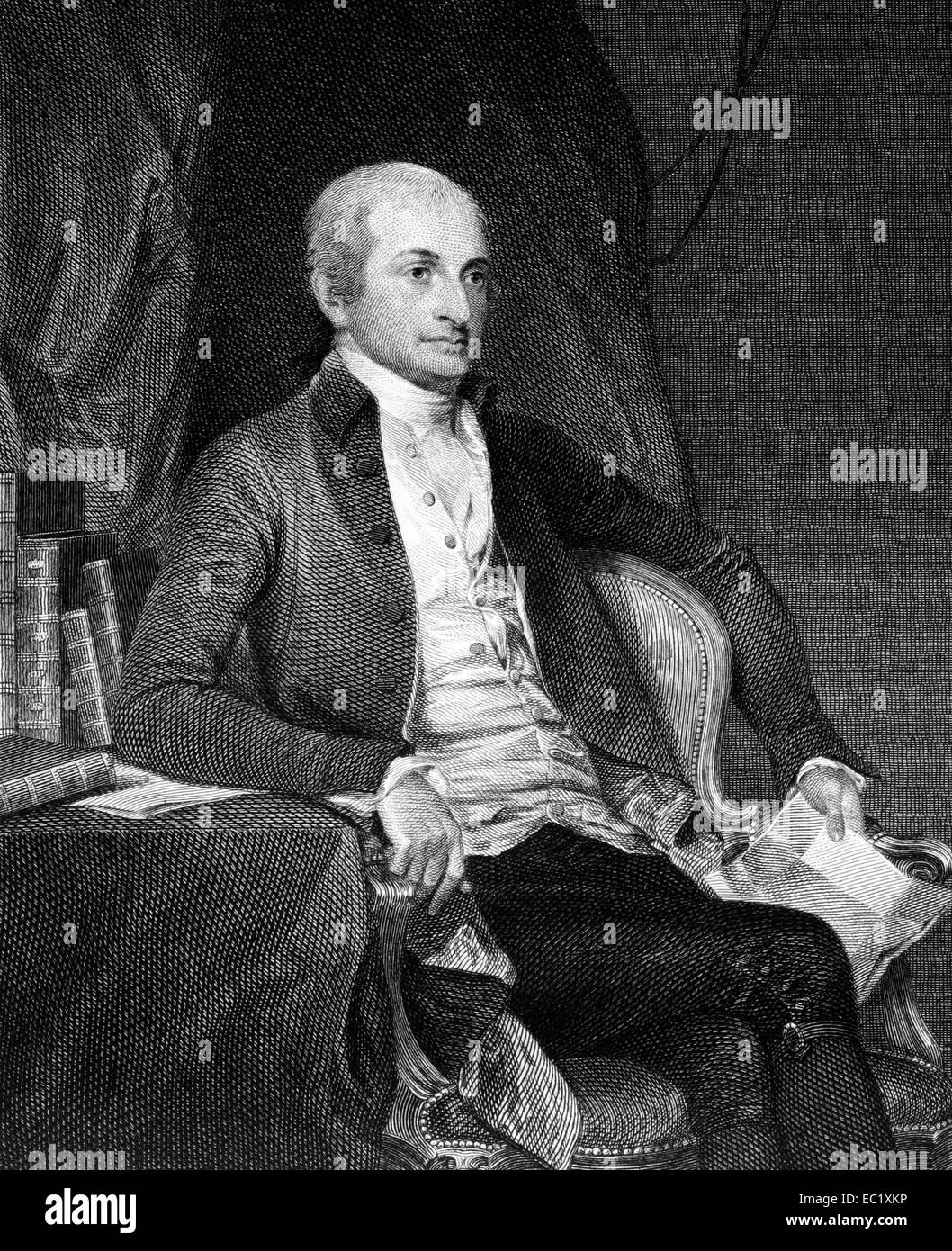 John Jay (1745-1829) on engraving from 1835. American statesman, Patriot, diplomat and first Chief Justice of the Supreme Court. Stock Photo