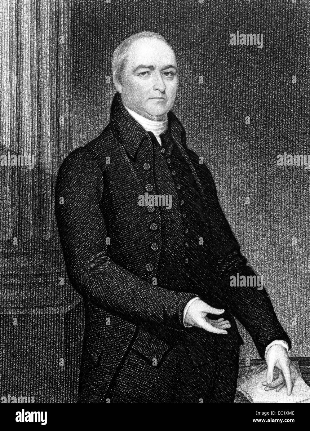 Timothy Dwight IV (1752-1817) on engraving from 1834. American academic and educator. Stock Photo