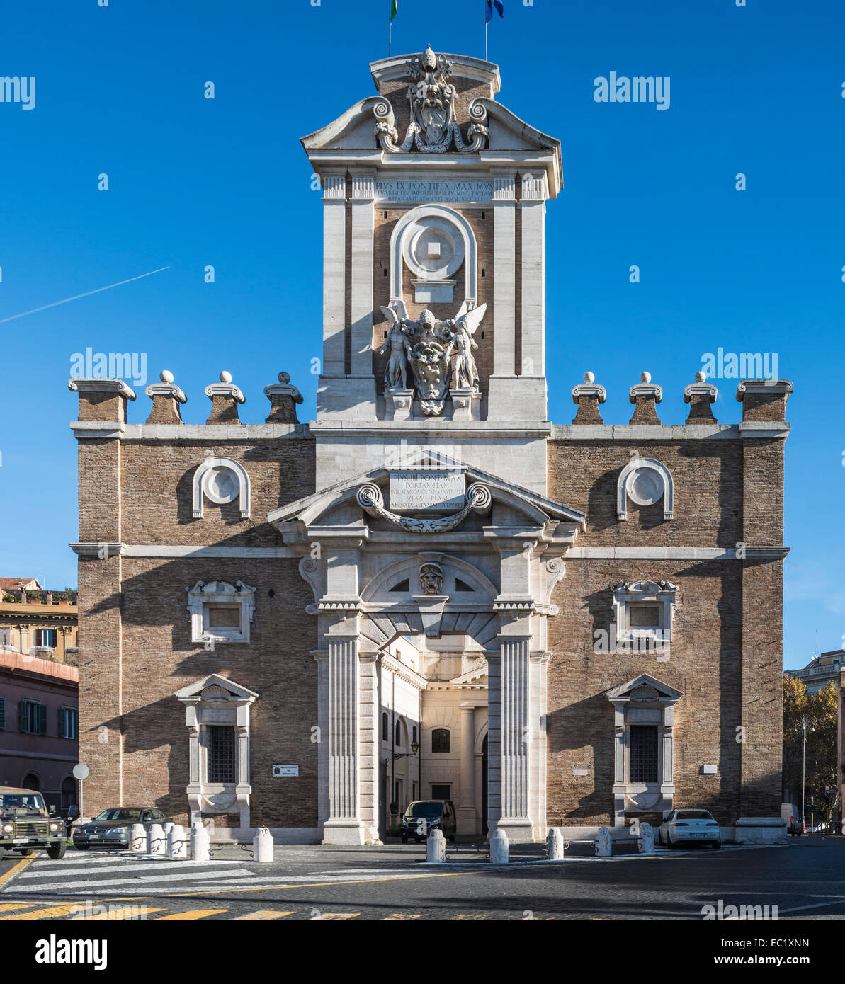 Porta Pia, double gate in the Aurelian Walls, from 1561 to 1565, Michelangelo, historical museum, Rome, Lazio, Italy Stock Photo