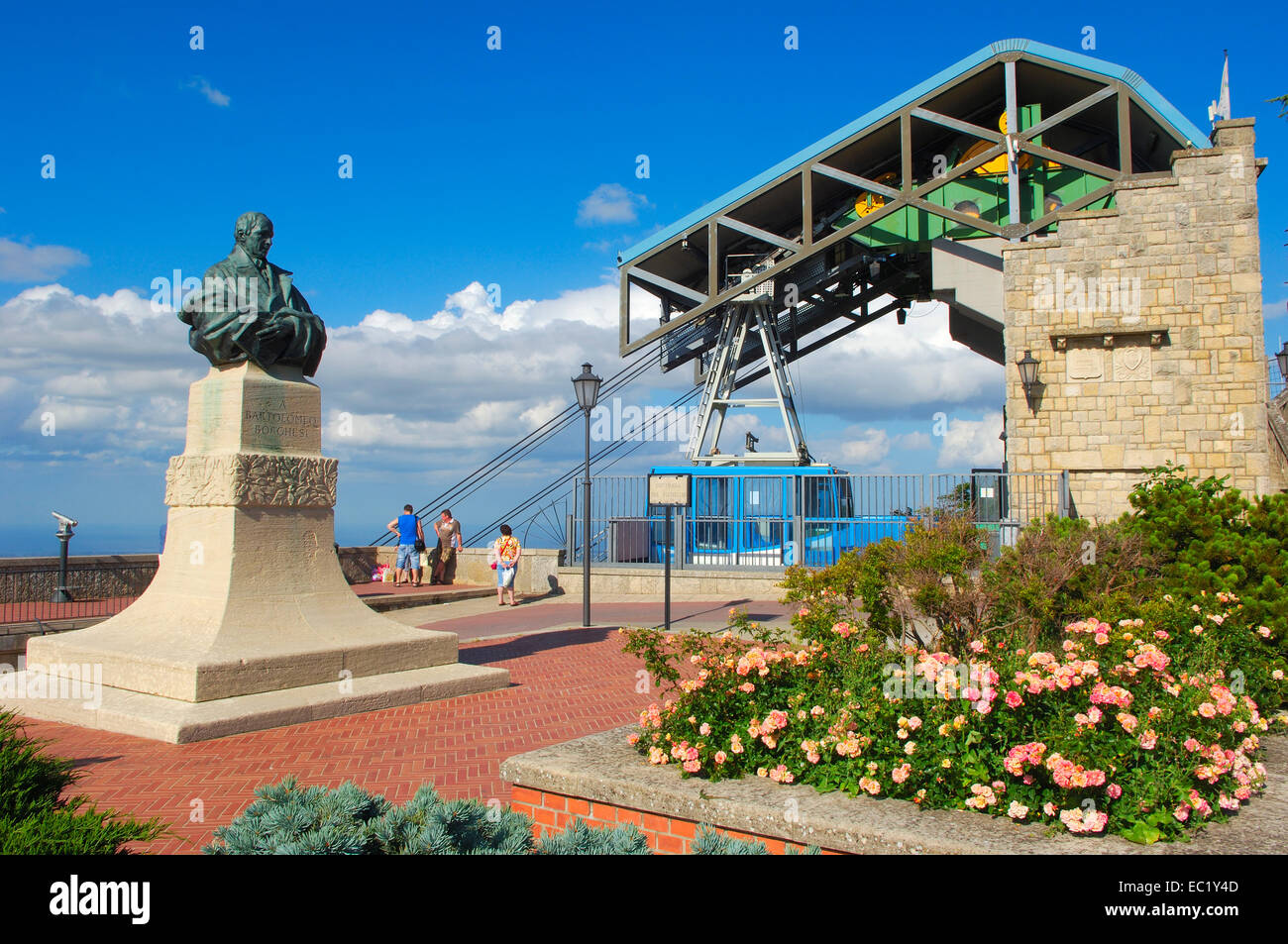 Funicular, Monte Titano, San Marino, Republic of San Marino, Italy, Europe Stock Photo