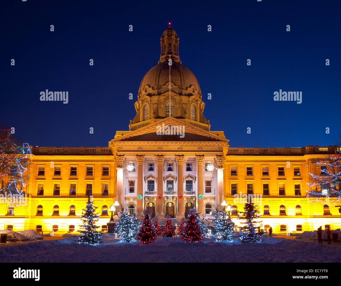 Edmonton alberta legislature christmas lights hires stock photography