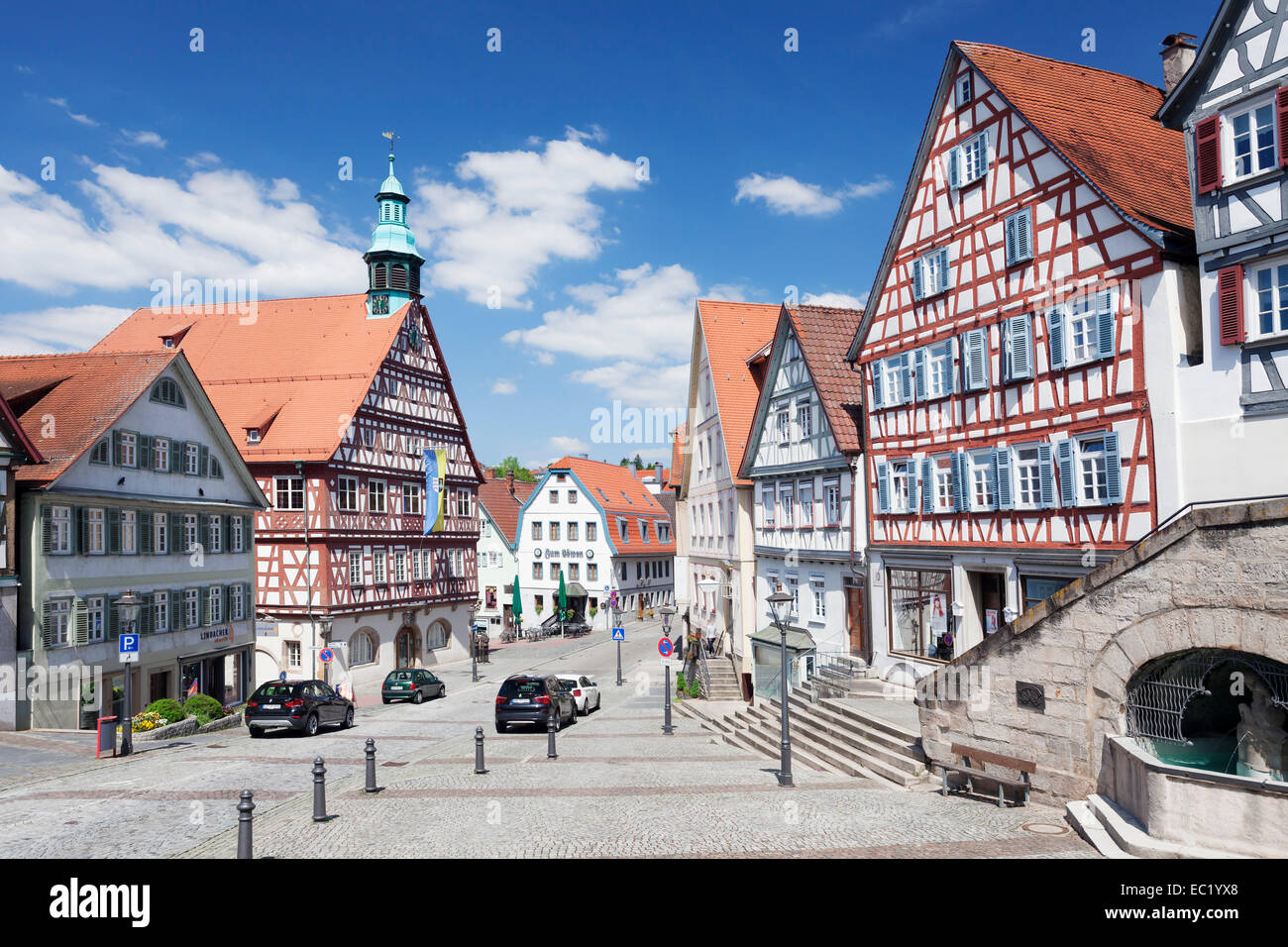 Town Hall on the market square, Backnang, Rems Murr Kreis, Baden Württemberg, Germany Stock Photo