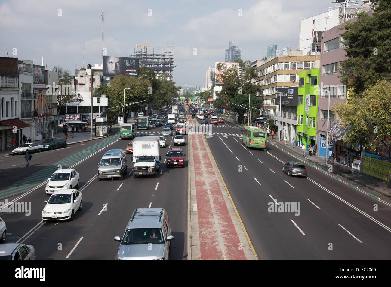 Heavy traffic,Mexico city,Mexico Stock Photo