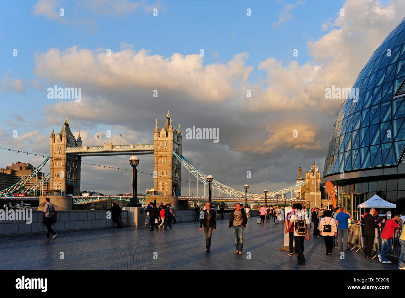 Tower Bridge and City Hall, Southbank, London, England, United Kingdom Stock Photo