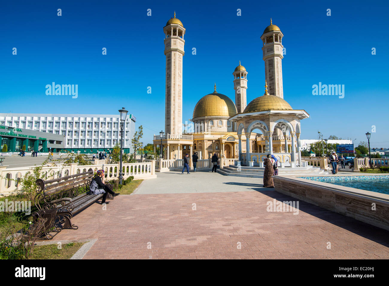 Yusuf Sakkazova mosque, Grozny, Chechnya, Caucasus, Russia Stock Photo