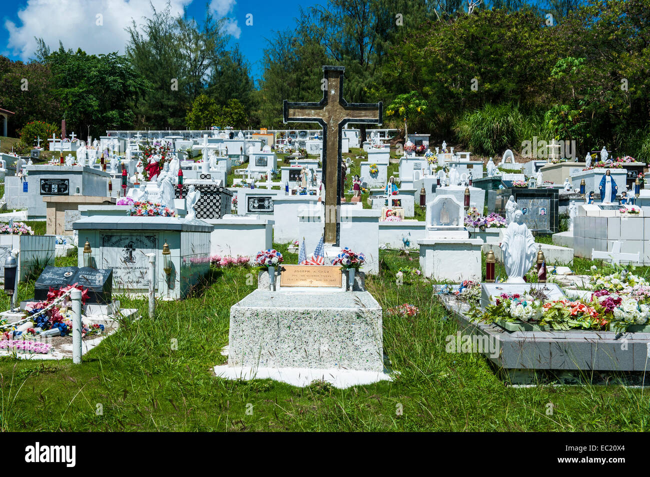Cemetery in Guam, US Territory, Pacific Stock Photo