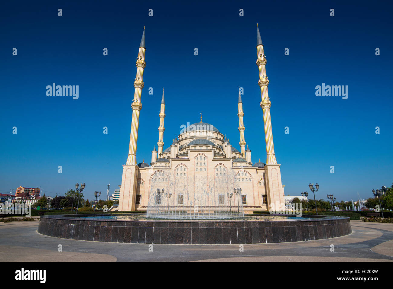 Akhmad Kadyrov Mosque, Grozny, Chechnya, Caucasus, Russia Stock Photo