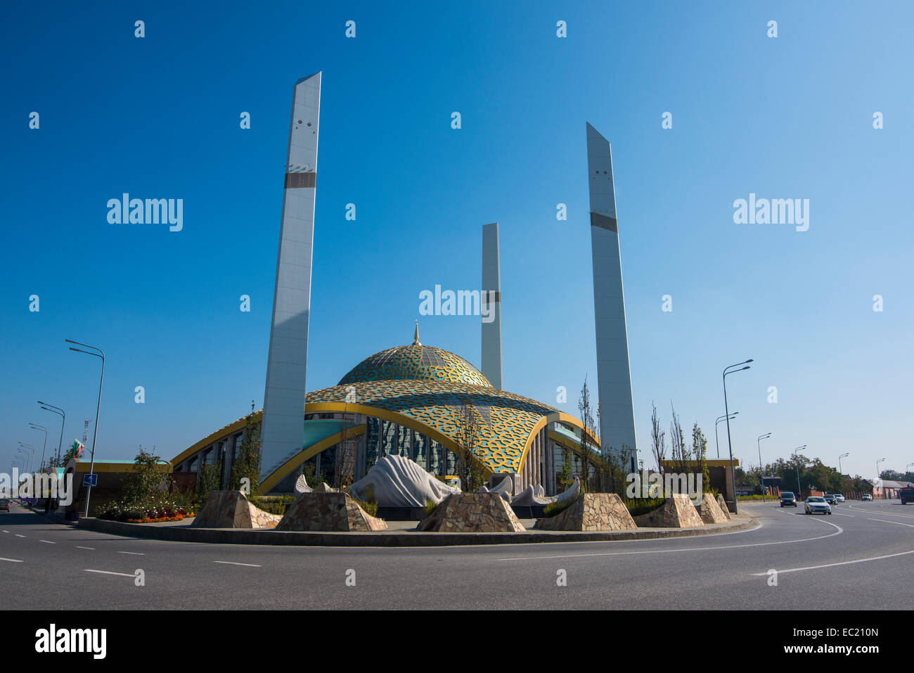 Haja Aymani Kadyrova mosque in Argun, Chechnya, Caucasus, Russia Stock Photo