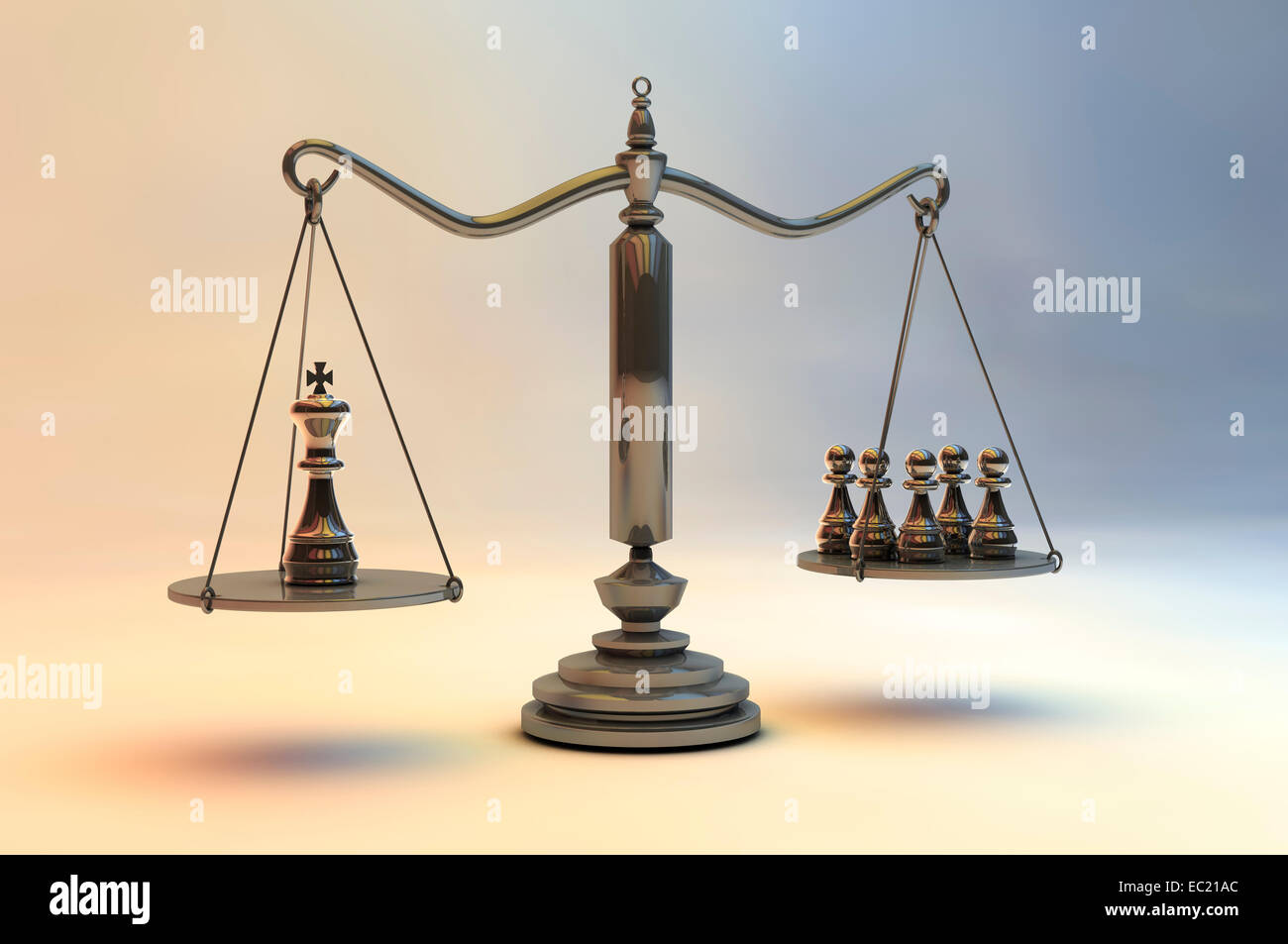 Scales of justice with background color Stock Photo