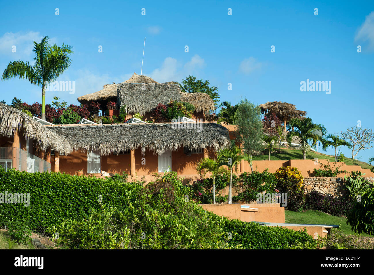 Dominikanische Republik, Halbinsel Samana, Los Galeras, Restaurant El Monte Azul bei der Siedlung Guazuma Stock Photo