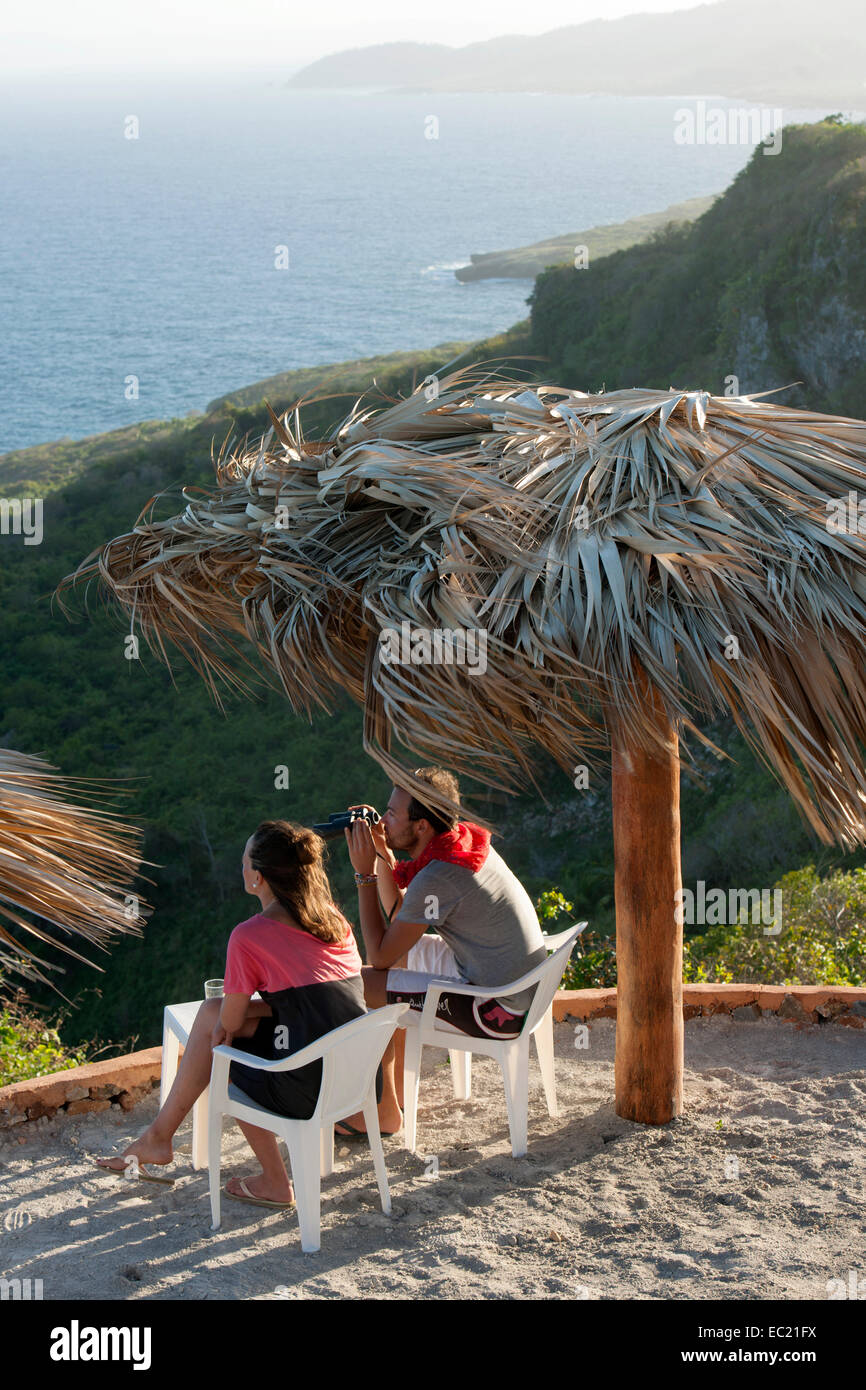 Dominikanische Republik, Halbinsel Samana, Los Galeras, Restaurant El Monte Azul bei der Siedlung Guazuma Stock Photo