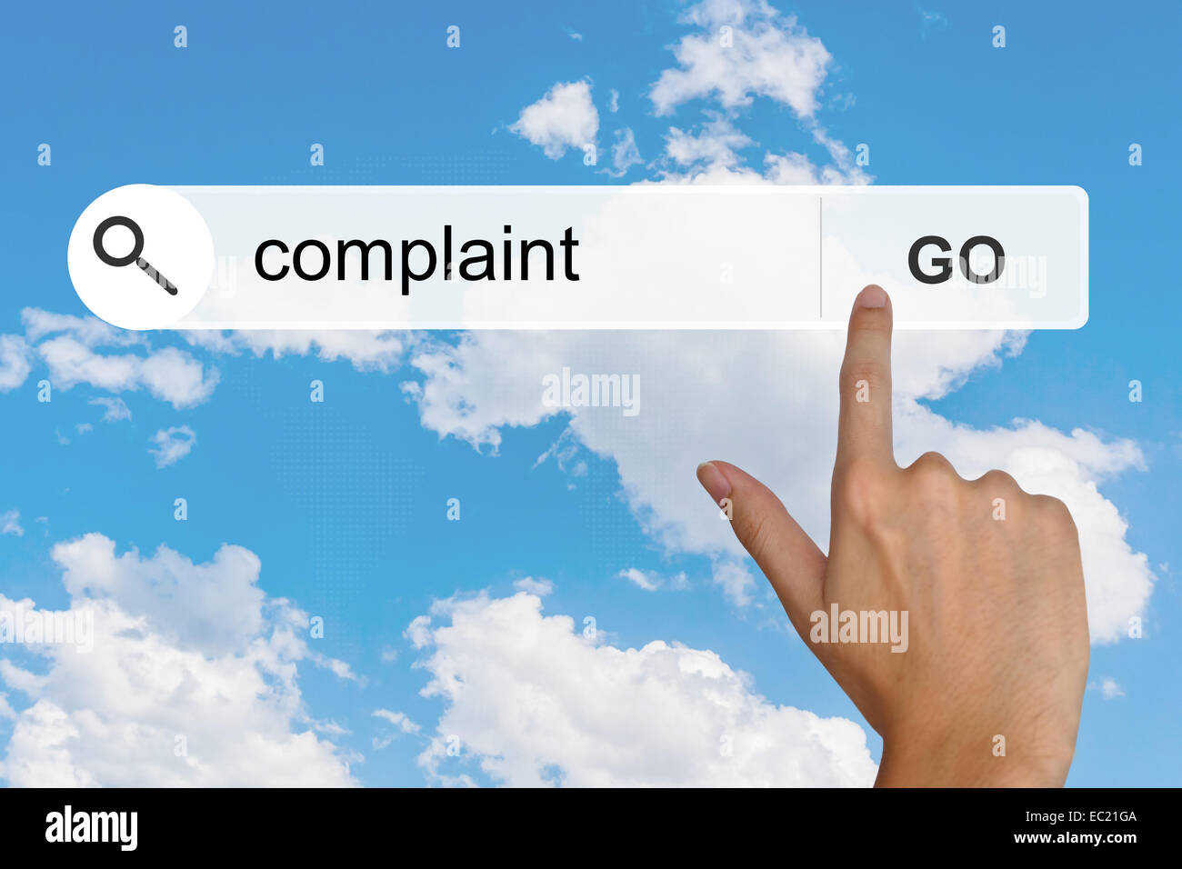 complaint button on search toolbar Stock Photo