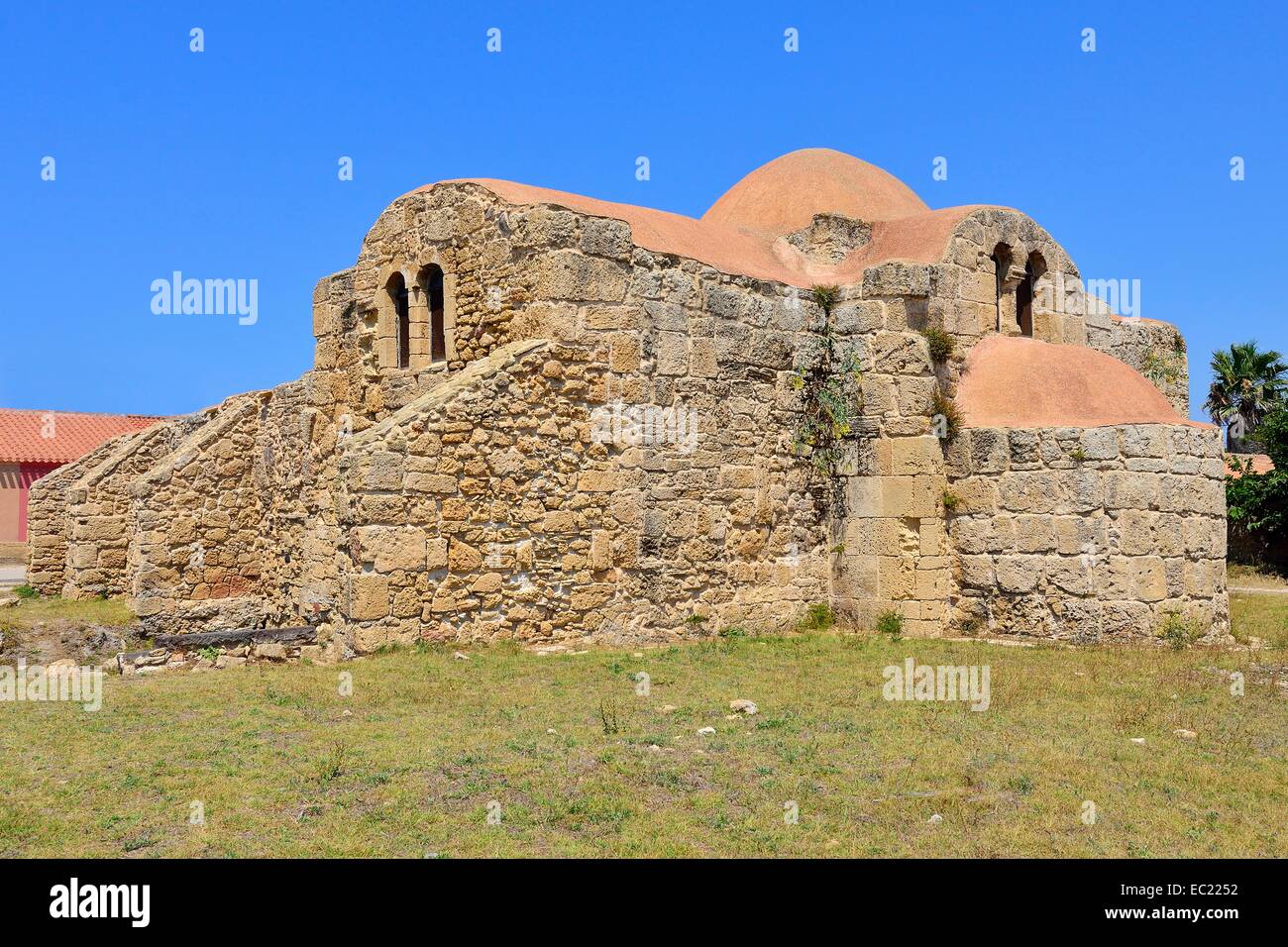 Byzantine church of San Giovanni di Sinis, Sinis peninsula, Sardinia, Italy, Europe Stock Photo