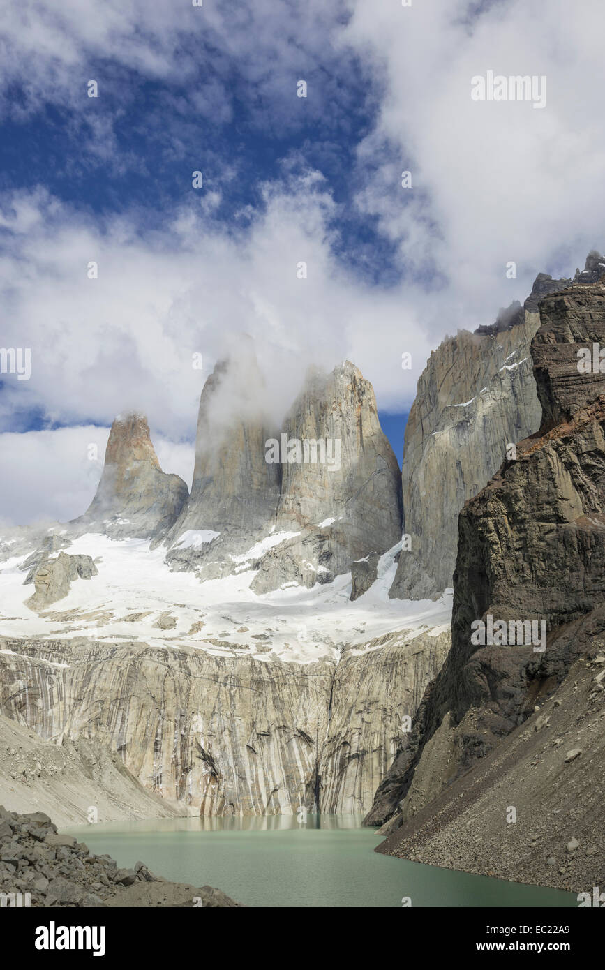 Torres del Paine, Torres del Paine National Park, Magallanes y la Antártica Chilena Region, Chile Stock Photo