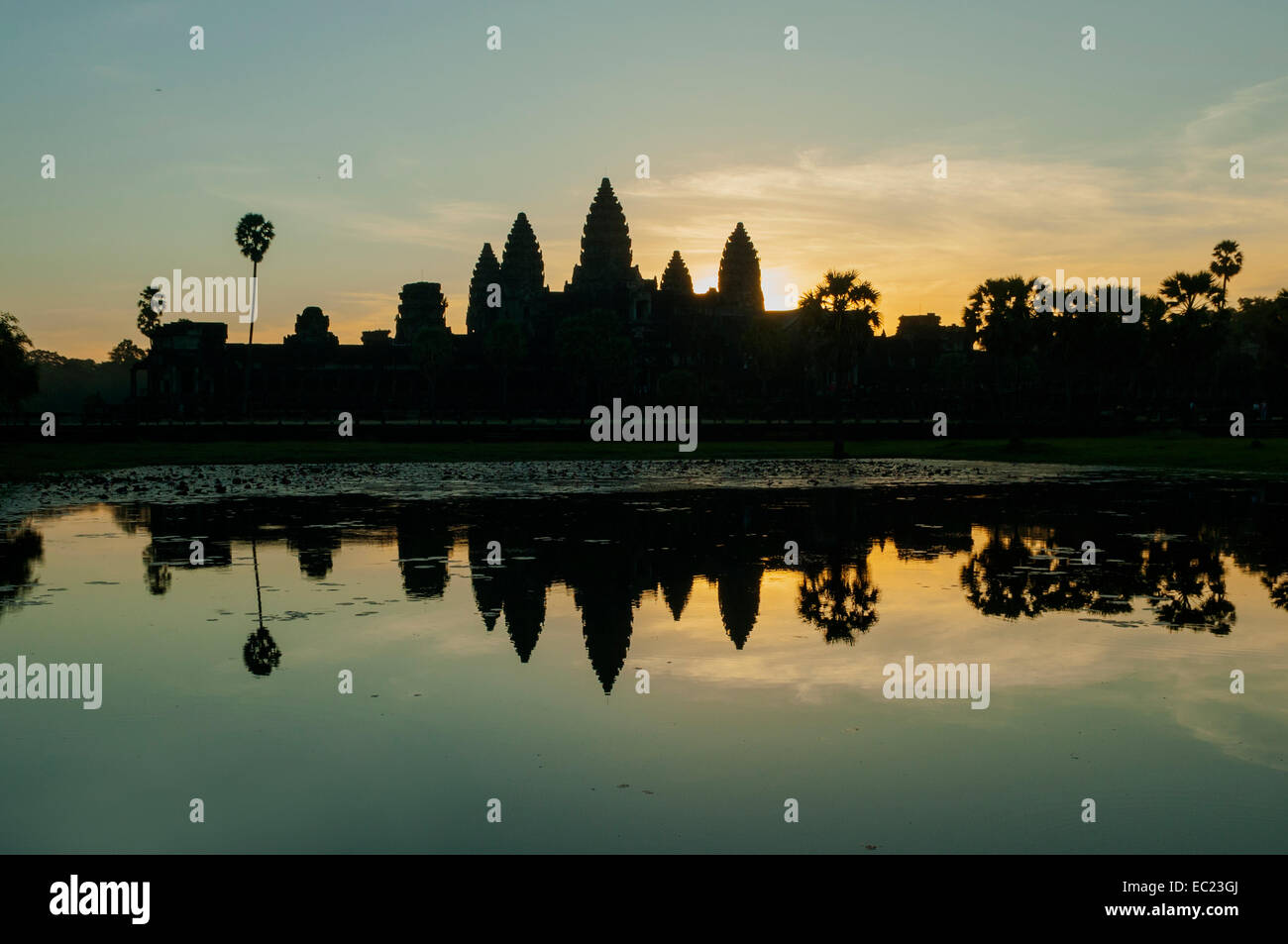 Sunrise at Angkor Wat, Siem Reap, Cambodia Stock Photo