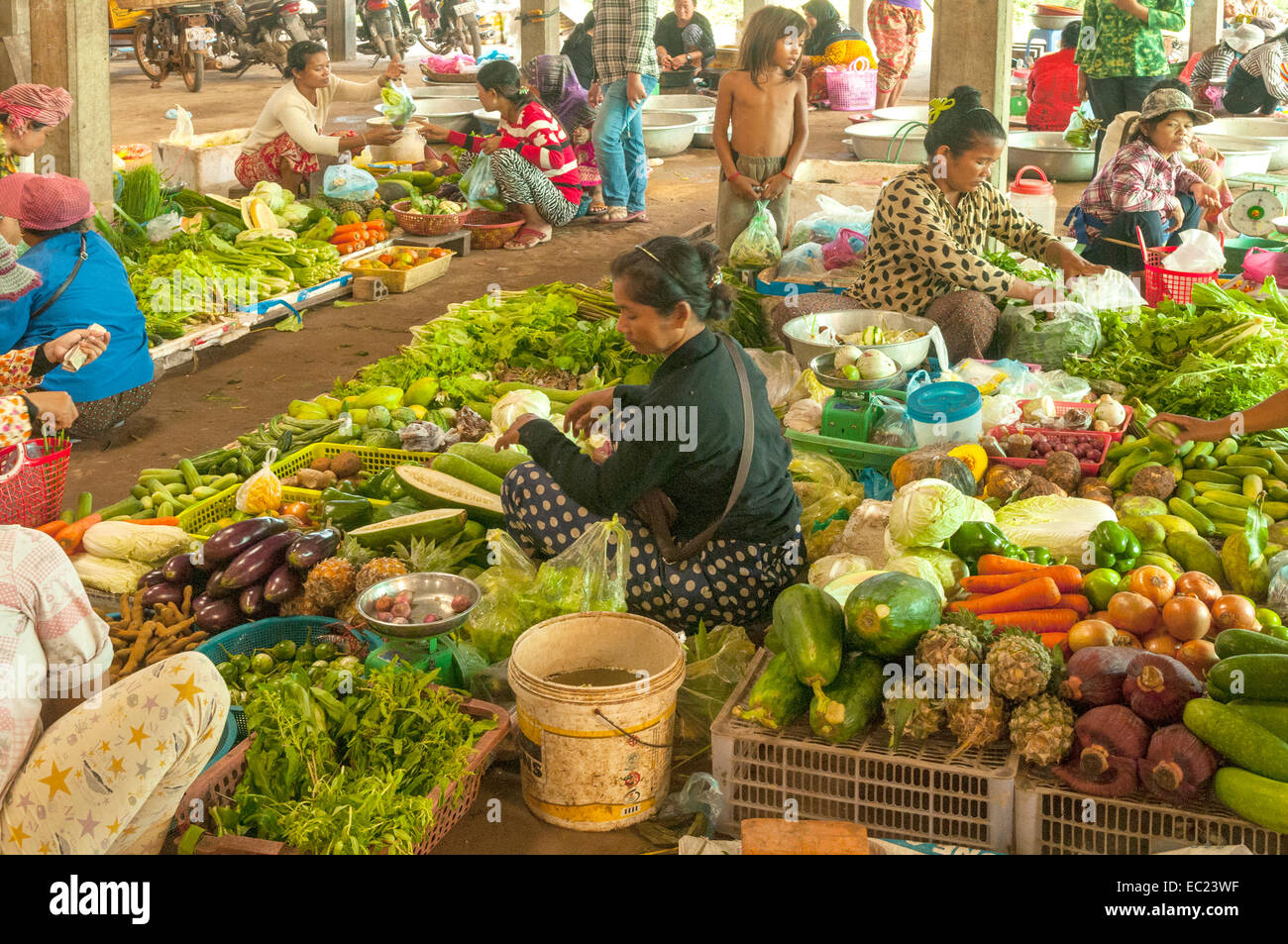 Village Market at Chong Khneas, near Siem Reap, Cambodia Stock Photo - Alamy