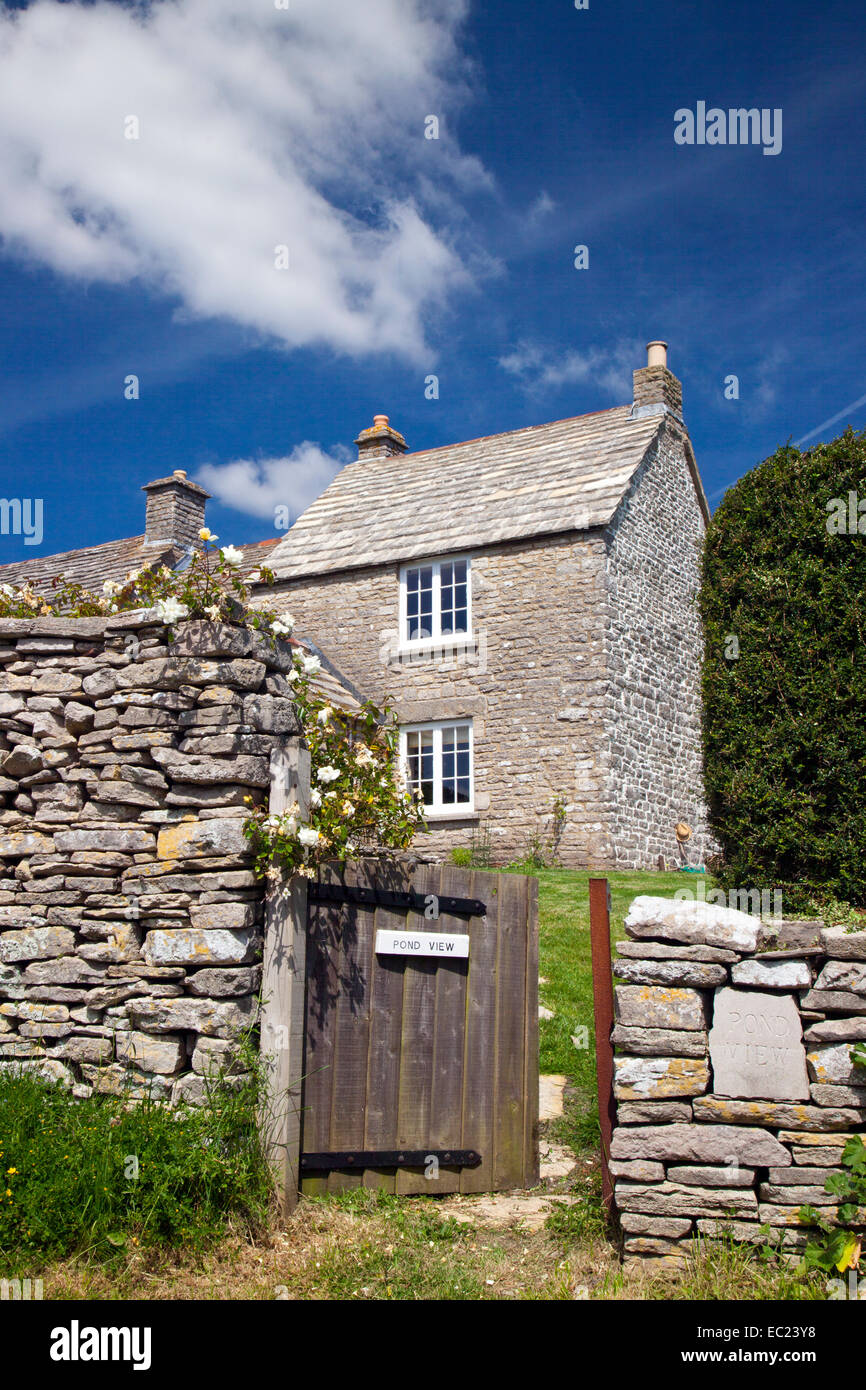 Cottage built of out the local Purbeck stone in Worth Matravers Dorset England UK Stock Photo