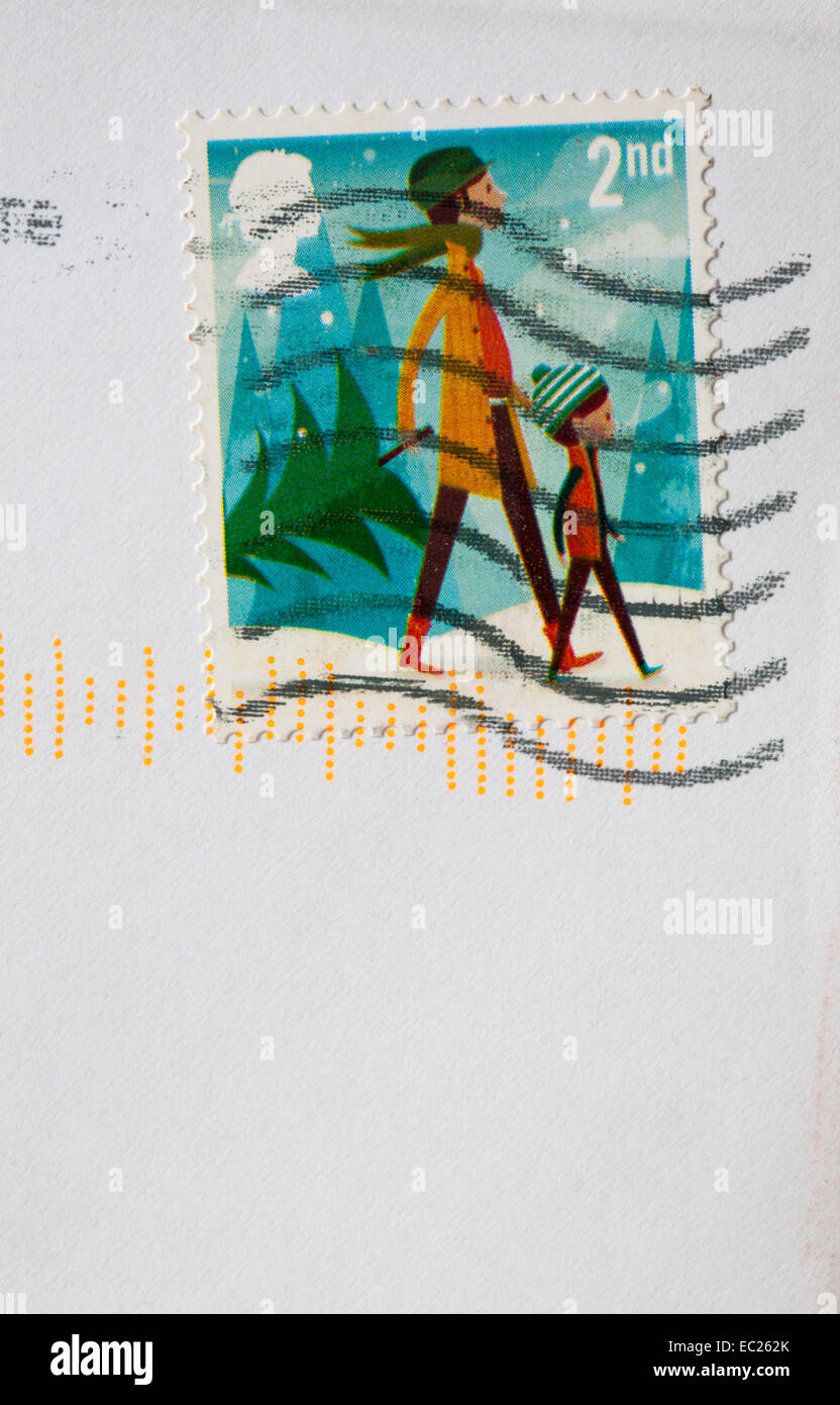 2nd class Christmas stamp on envelope Stock Photo Alamy