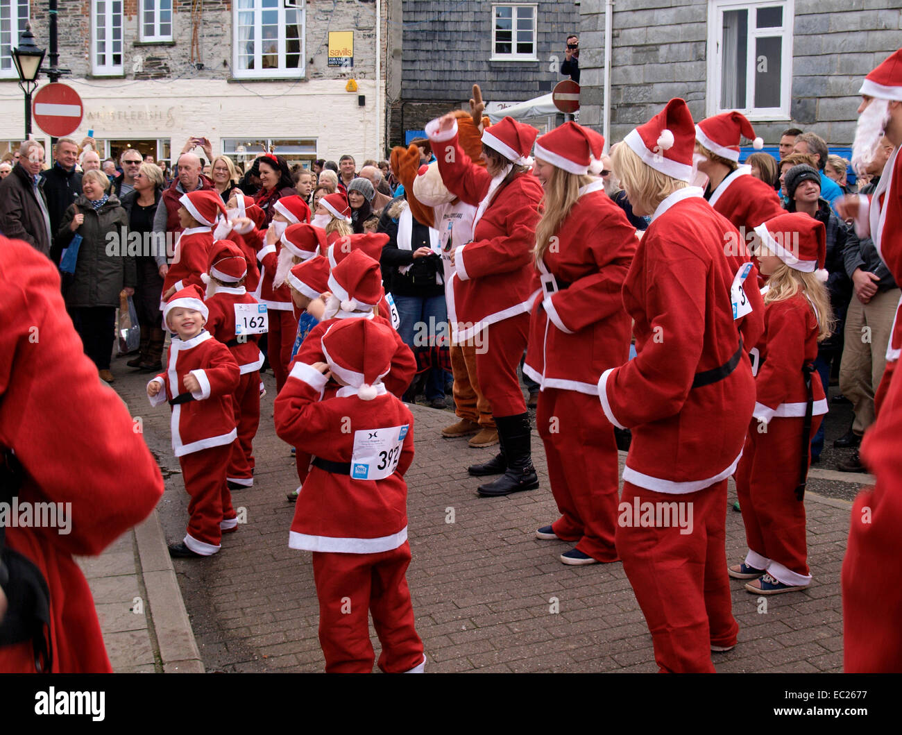Children at the front during the Group warm up exercises for the