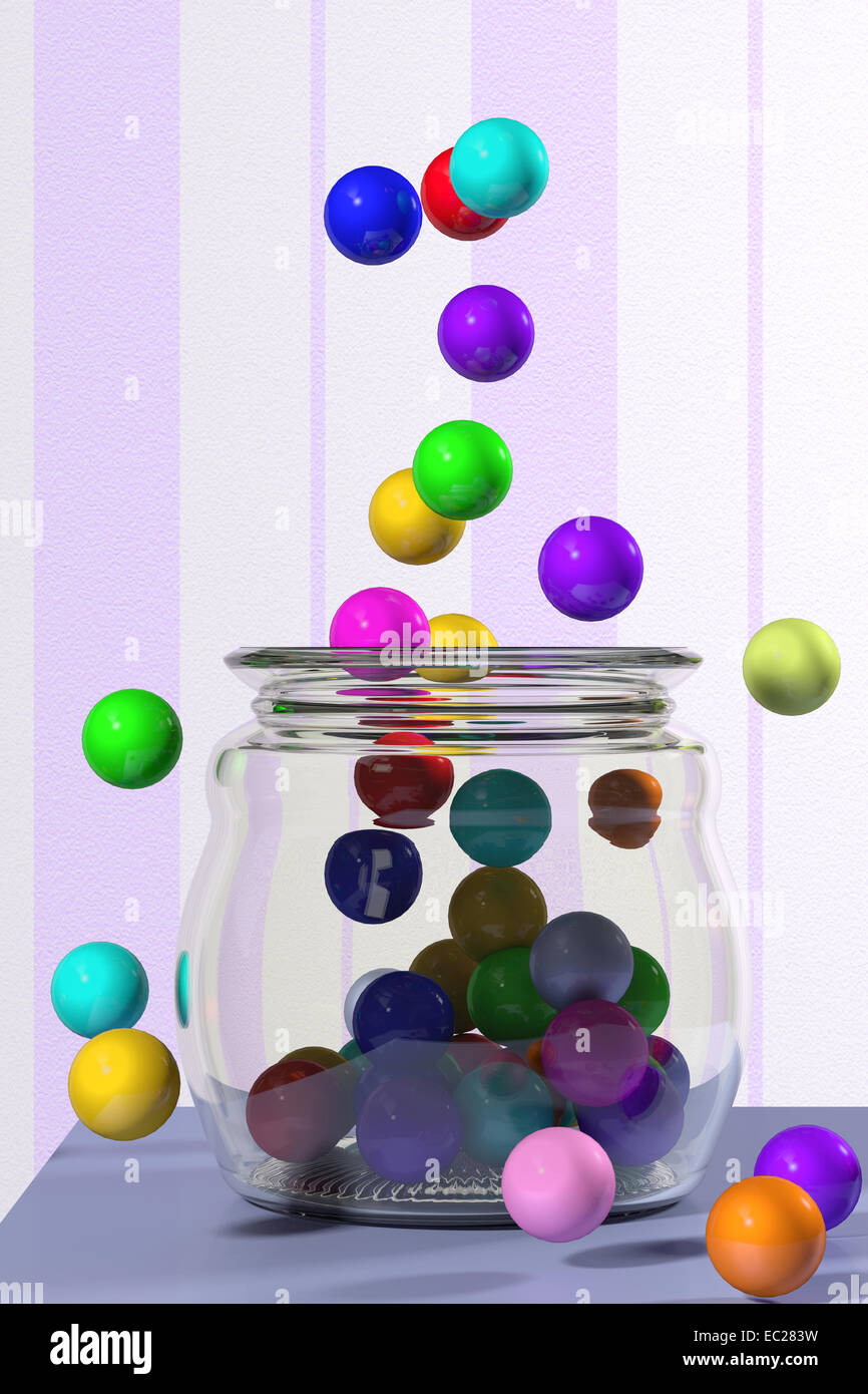 3d rendering of a lot of colored balls Stock Photo - Alamy