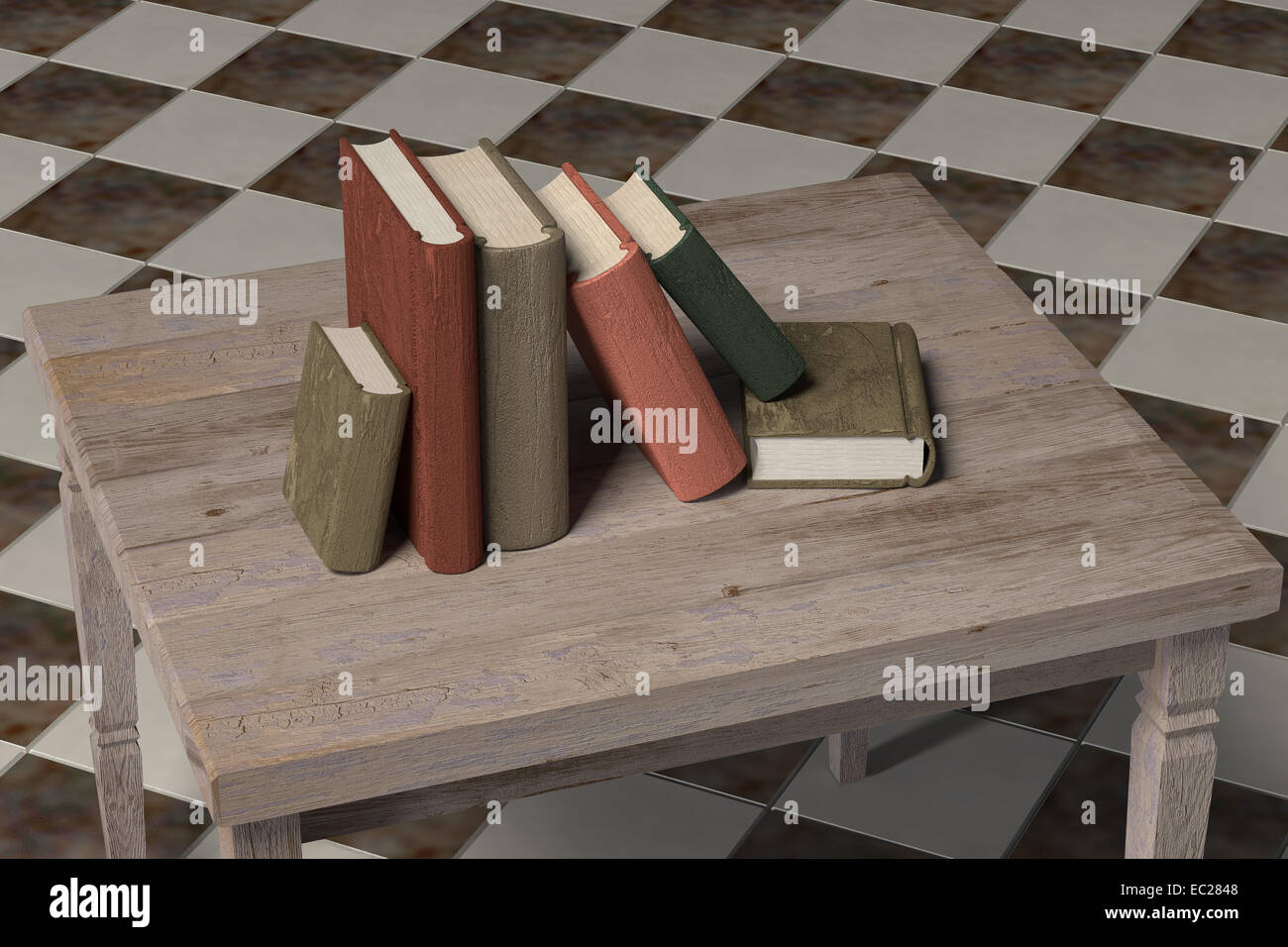 3d rendering old books lamp hi-res stock photography and images - Alamy