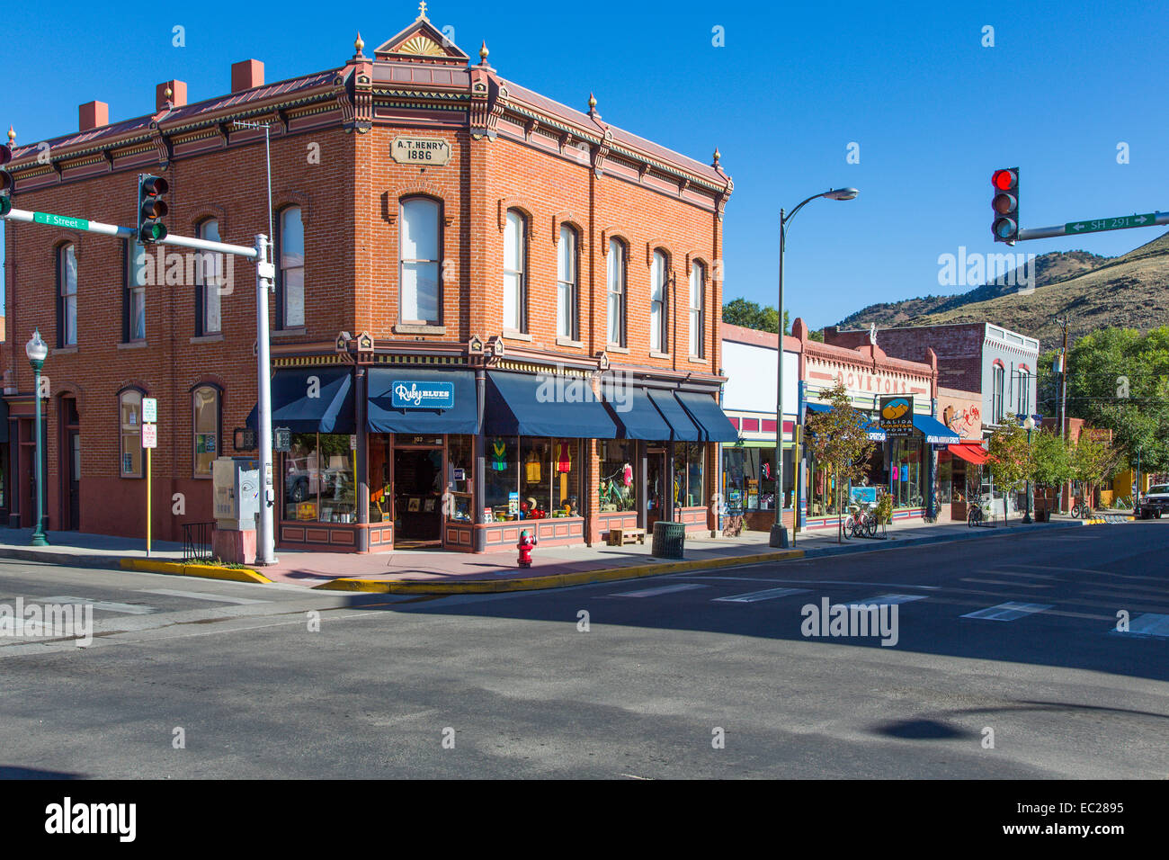 Downtown area of historic old city of Salida in the Rocky Mountains in