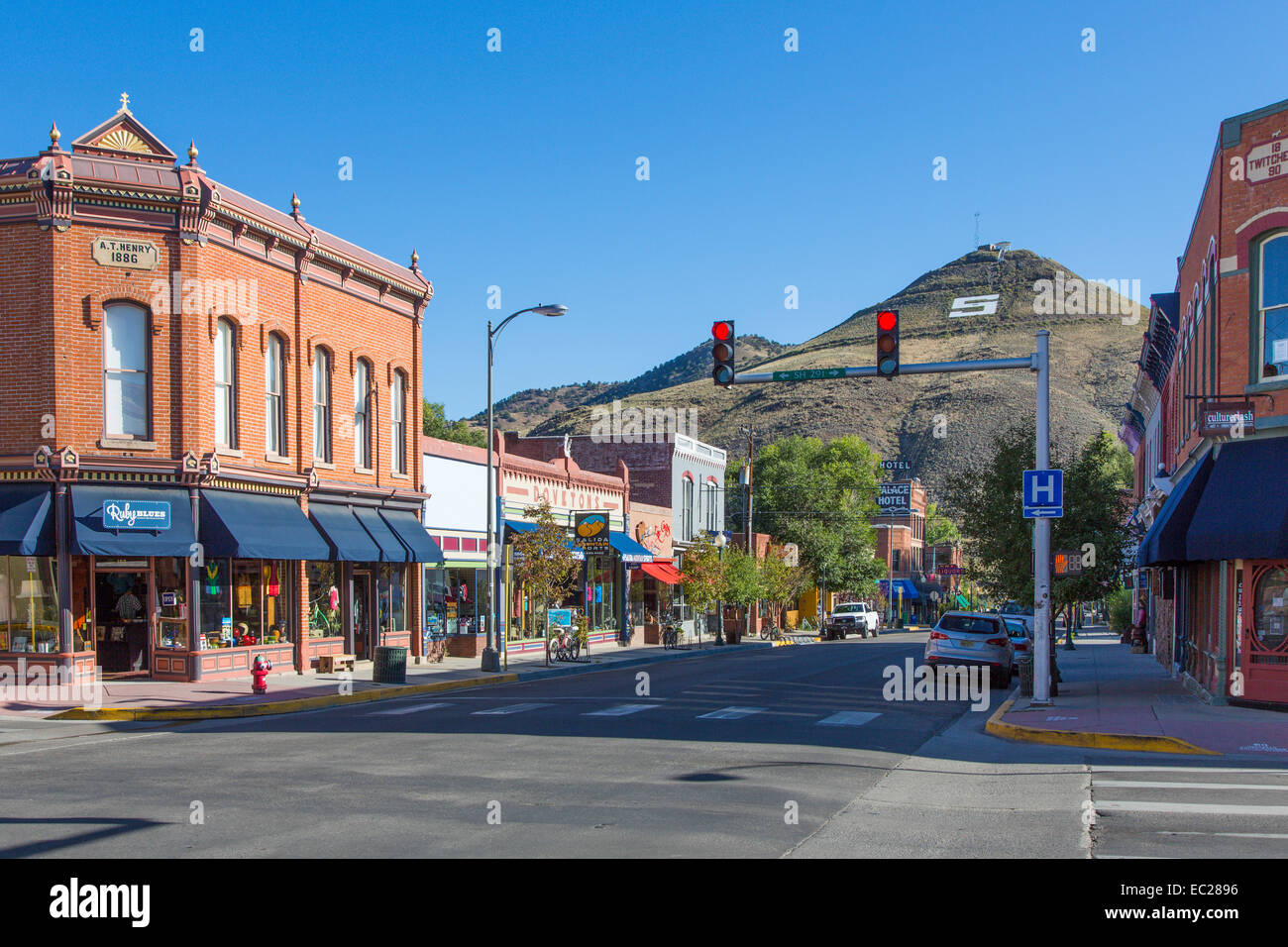 Downtown area of historic old city of Salida in the Rocky Mountains in