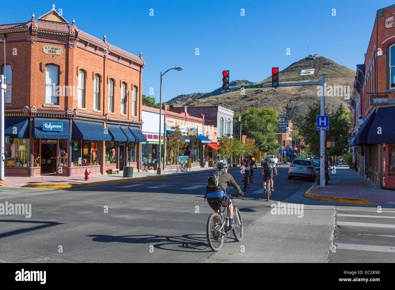 Downtown area of historic old city of Salida in the Rocky Mountains in
