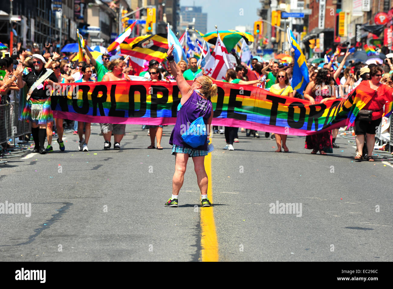 The front of the 2014 World Pride in Toronto. Stock Photo