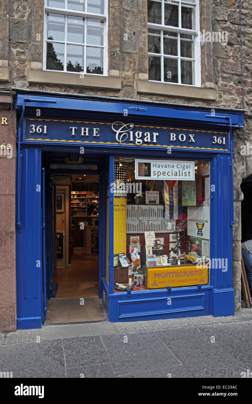 The Cigar Box tobacconist shop, Edinburgh, Scotland Stock Photo - Alamy