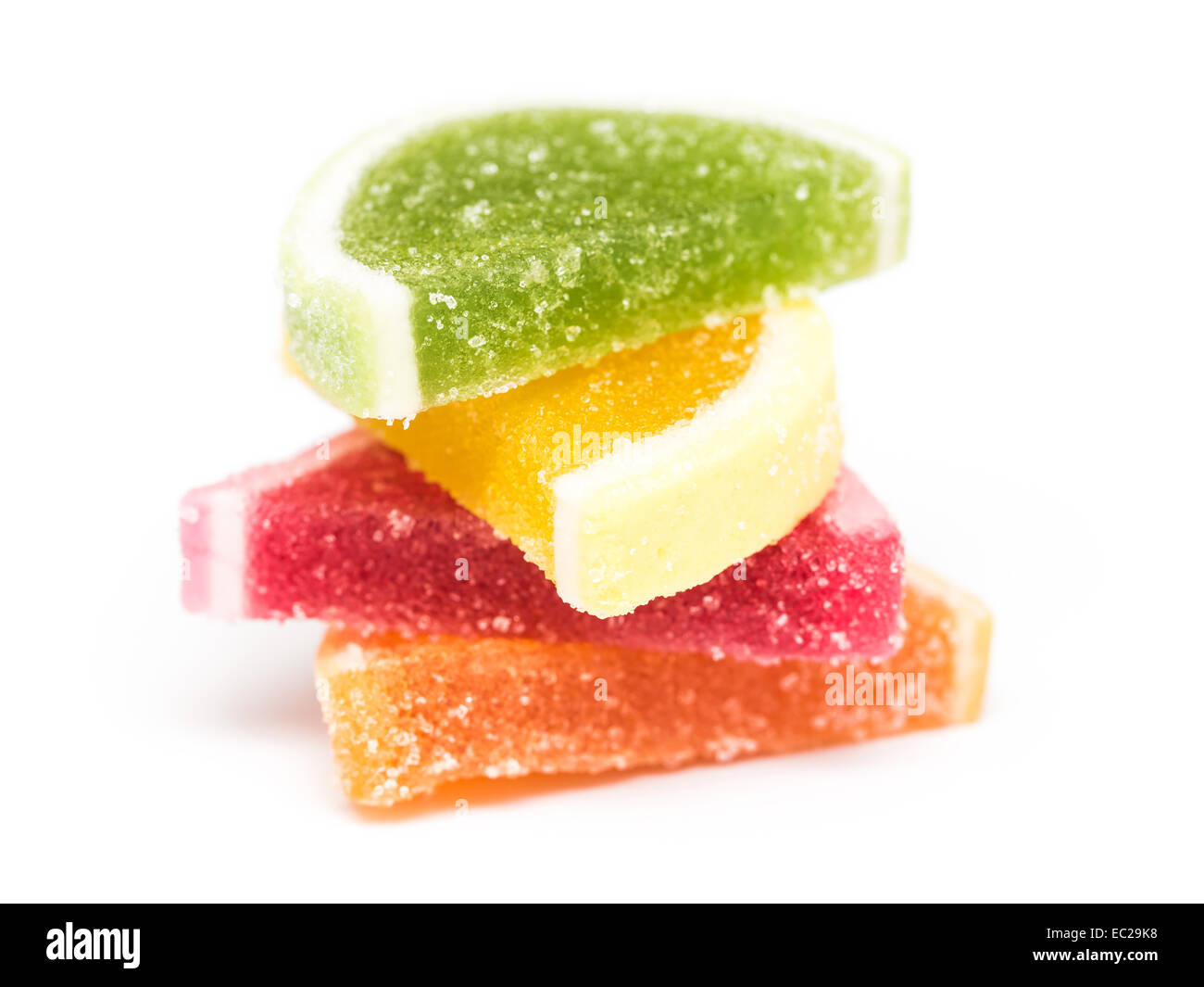 Fruit Jelly Top Group Isolated On White Stock Photo - Alamy