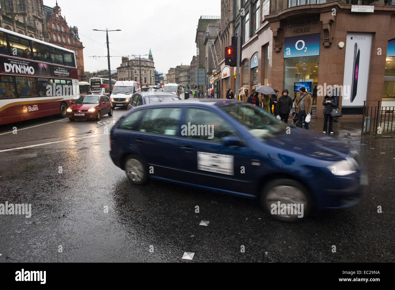 Cars on Princes Street in city centre Edinburgh Scotland UK Stock Photo Alamy