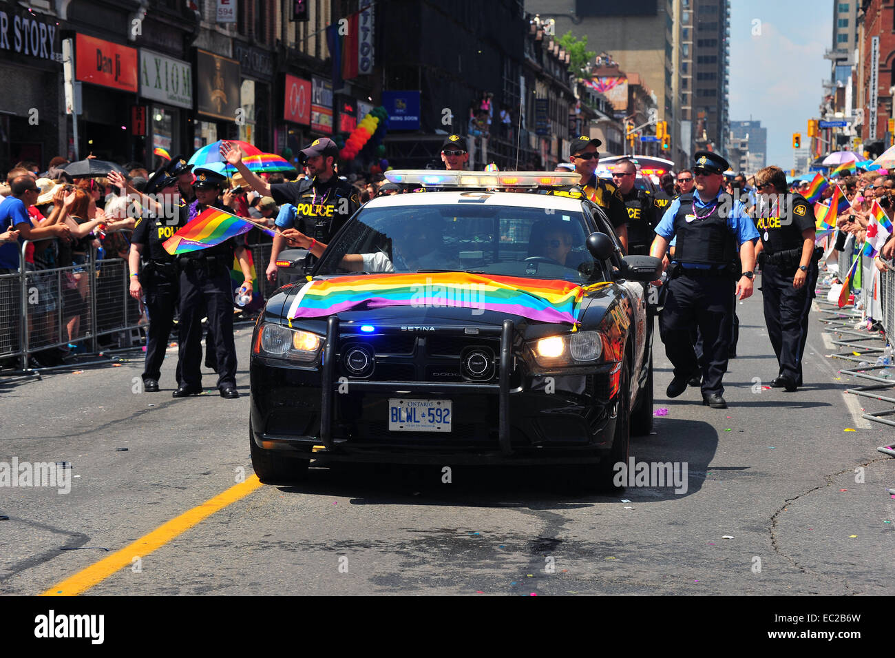 Canadian police at the 2014 World Pride in Toronto. Stock Photo