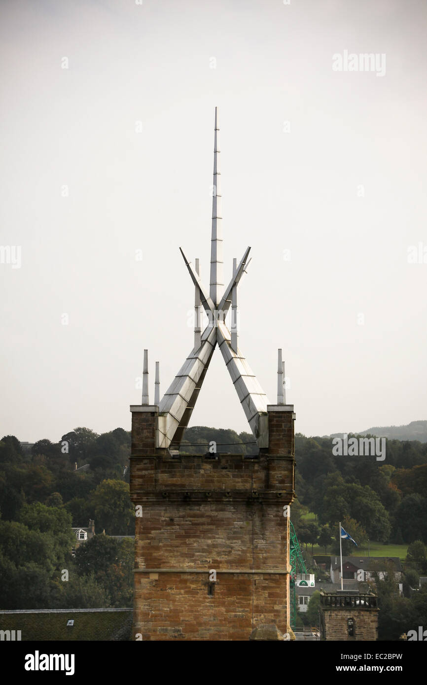 Modern aluminium spire on St Michael's Parish Church Linlithgow Stock Photo