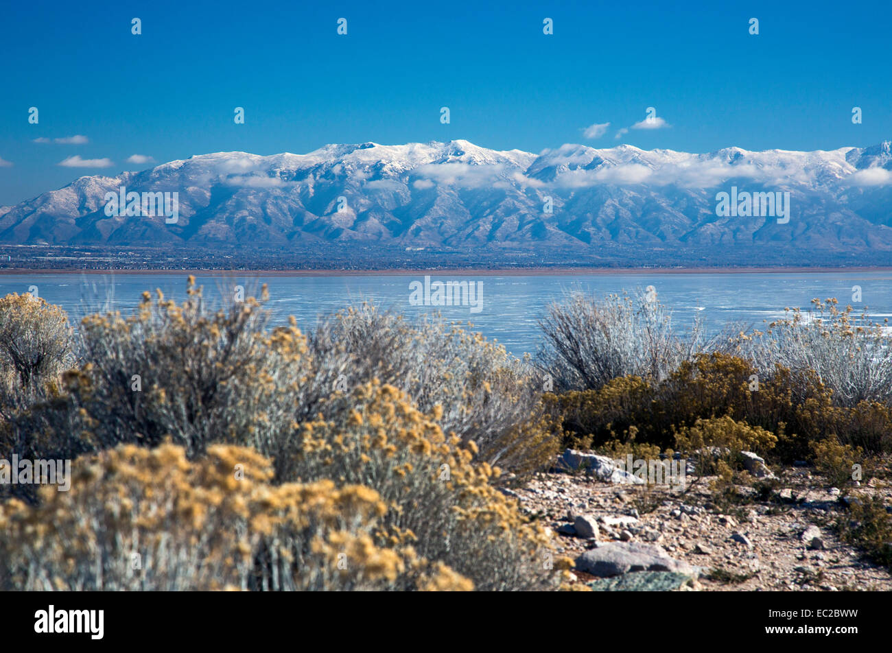 Syracuse, Utah The Wasatch Mountains from Antelope Island, an island