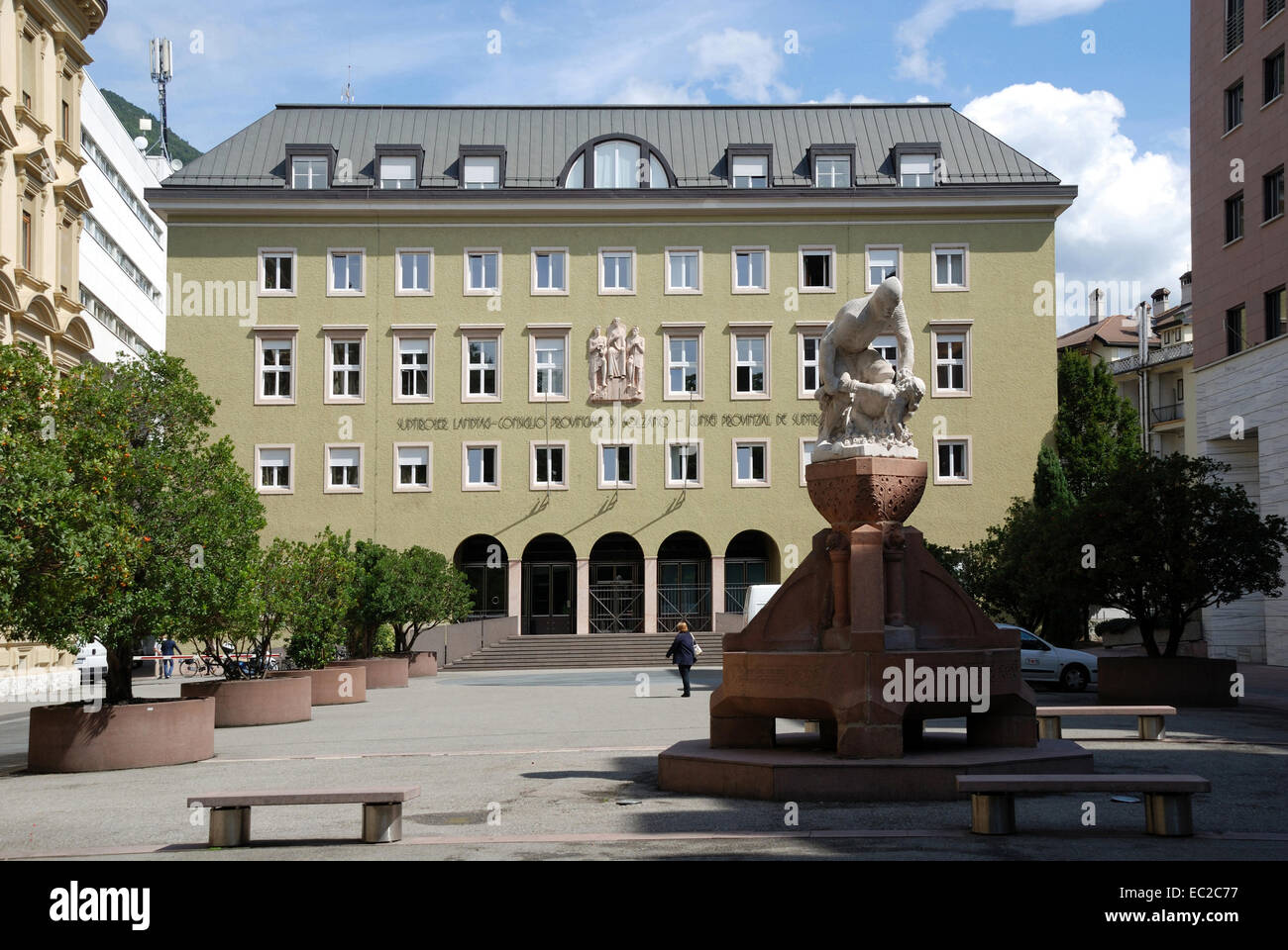 Landtag building the independents' province South Tyrol in Bolzano. Stock Photo