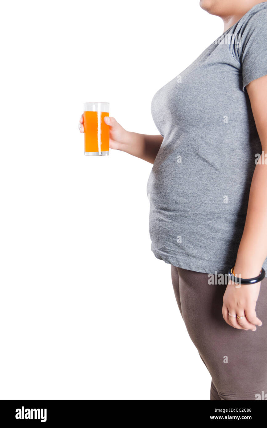 indian Obese Lady fat Control Stock Photo - Alamy