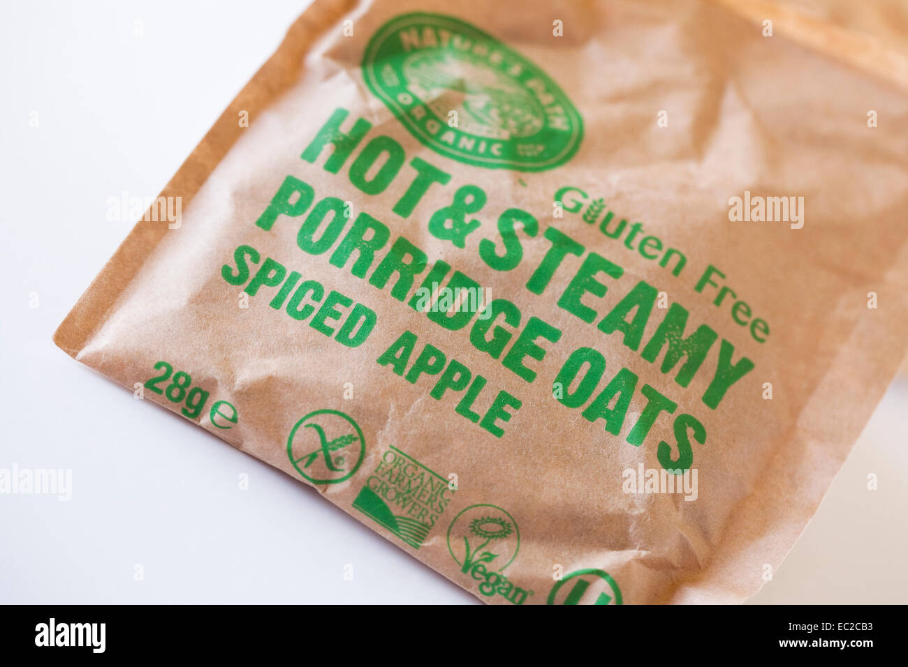 Gluten free porridge packet. Stock Photo