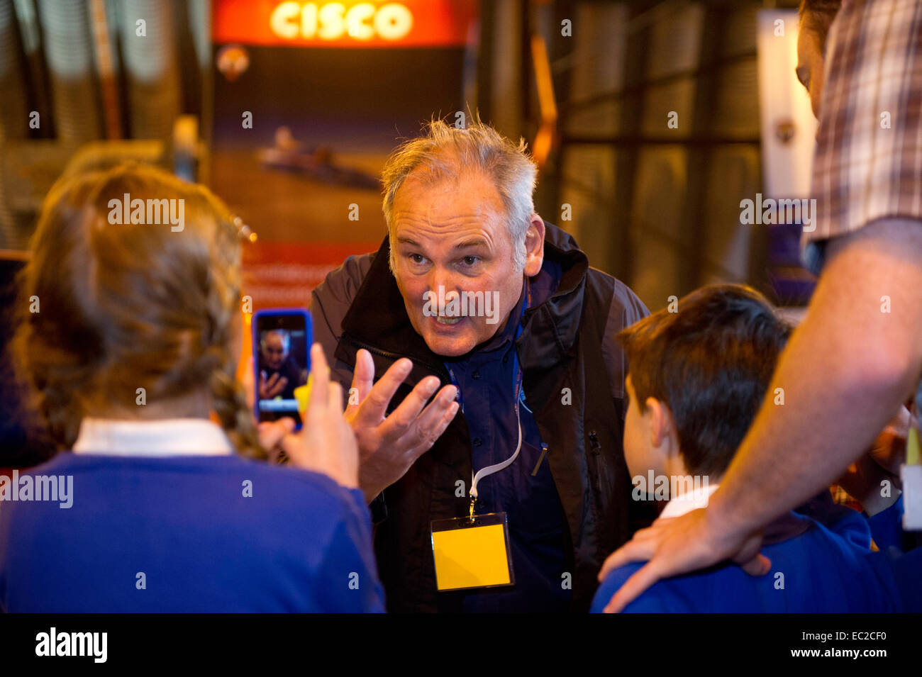 Richard Noble Bloodhound project SSC team teaching children about the